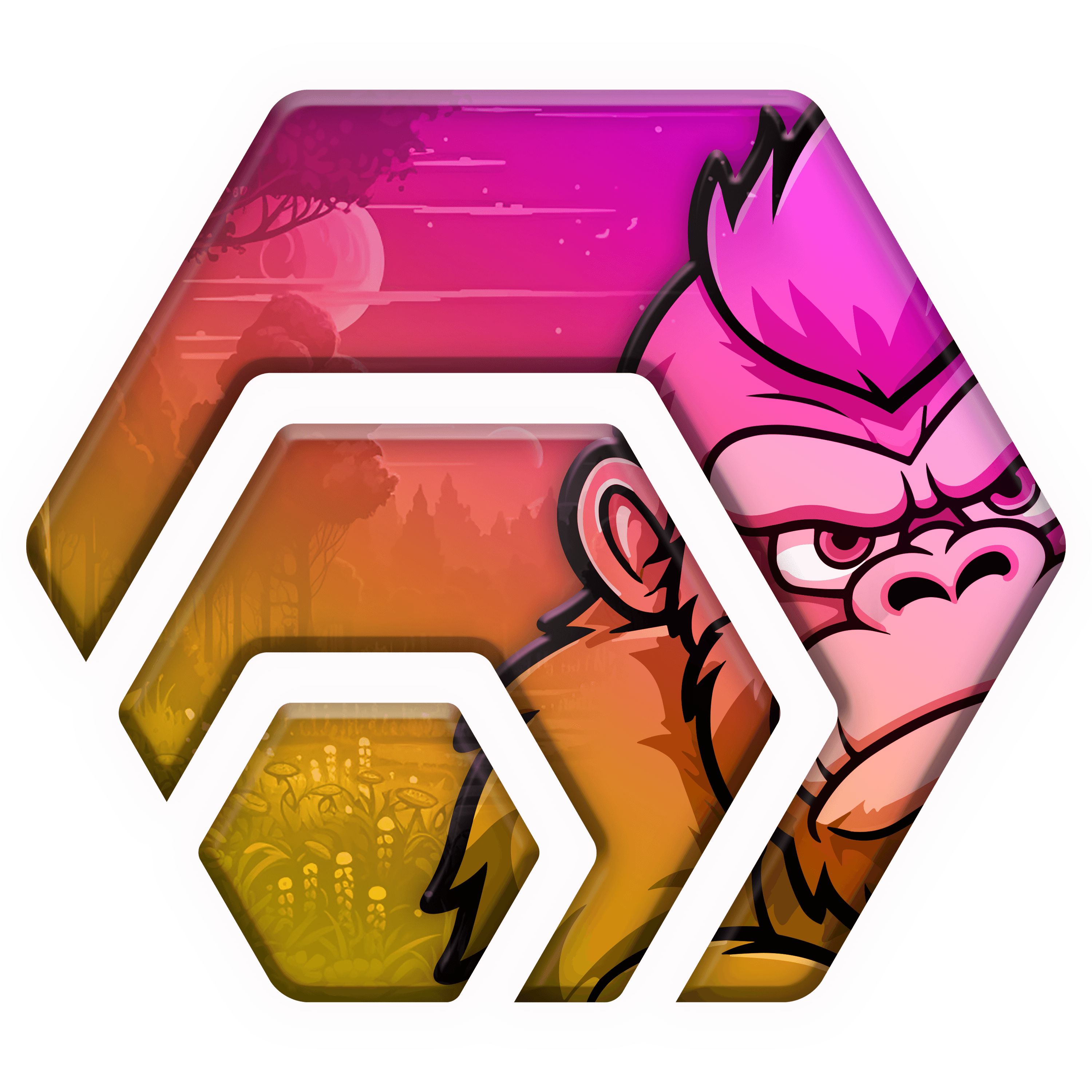 ApeHex hexagonal logo with ape character